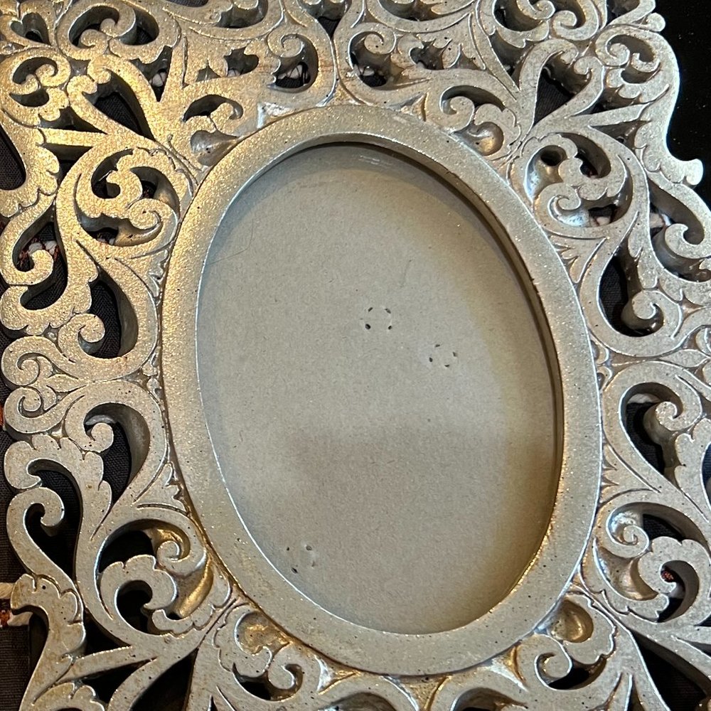 Ornate silver picture frame